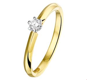 Tft Ring Diamant 0.10ct H SI Bicolor Goud