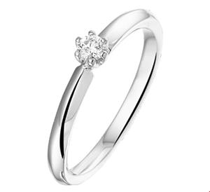 Tft Ring Diamant 0.10ct H SI Witgoud