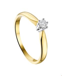 Tft Ring Diamant 0.10ct H SI Bicolor Goud