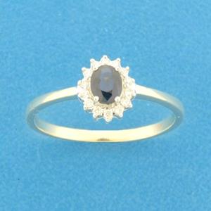 Tft Ring Saffier En Diamant 0.10ct H SI Bicolor Goud