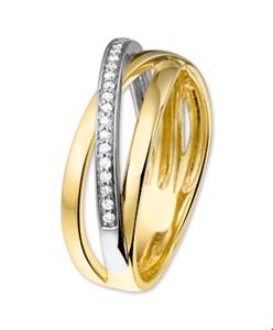 Tft Ring Diamant 0.10ct H SI Bicolor Goud