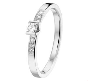 Tft Ring Diamant 0.12ct H SI Witgoud Palladium