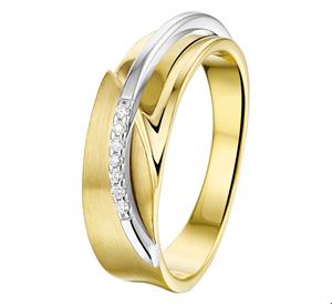 Tft Ring Diamant 0.035ct H SI Bicolor Goud