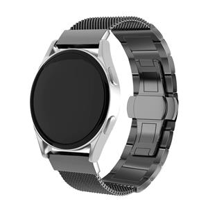 Strap-it Samsung Galaxy Watch 3 45mm stalen Milanese band (zwart)