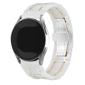 Strap-it Samsung Galaxy Watch 3 45mm keramiek stalen band (wit/goud)