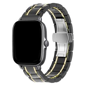 Strap-it Amazfit GTS 3 keramiek stalen band (zwart/goud)