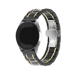 Strap-it Samsung Gear S3 keramiek stalen band (zwart/goud)