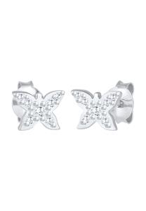 Elli, Ohrringe Kinder Schmetterling Zirkonia 925 Silber in silber, Kinderaccessoires für Mädchen