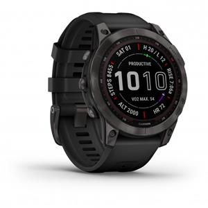 Garmin fenix 7 Sapphire DLC Titanium GPS Watch SS22 - Carbon Grey - Black}