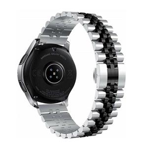 Strap-it OnePlus Watch Jubilee stalen band (zilver/zwart)