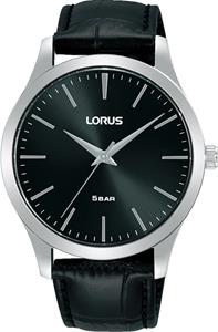 Lorus RRX71HX9 Horloge staal-leder zilverkleurig-zwart 40 mm