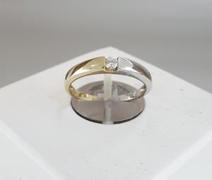 Christian Bicolor ring met diamant