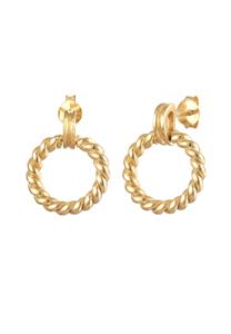 Elli, Ohrringe Kreis Twisted Rund 925 Silber in gold, Schmuck für Damen