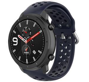 Strap-it Xiaomi Amazfit GTR siliconen bandje met gaatjes (donkerblauw)