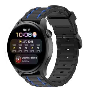 Strap-it Huawei Watch 3 (Pro) sport gesp band (zwart/blauw)