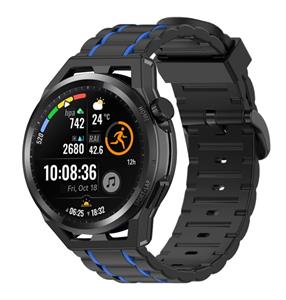 Strap-it Huawei Watch GT Runner sport gesp band (zwart/blauw)