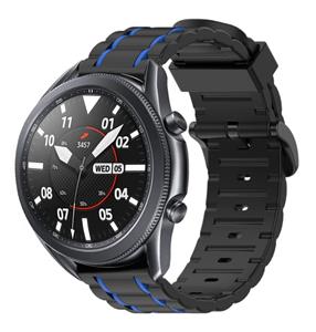 Strap-it Samsung Galaxy Watch 3 45mm sport gesp band (zwart/blauw)