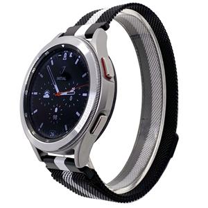 Strap-it Samsung Galaxy Watch 4 - 40mm Milanese band (zwart/wit)