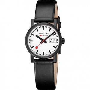 Mondaine Swiss Railways Evo Big Date Damenuhr in Schwarz A6693030561SBB