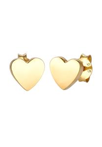 Elli, Ohrringe Kinder Stecker Herz Liebe Basic 925 Silber in gold, Kinderaccessoires für Mädchen