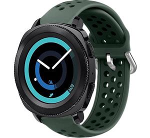 Strap-it Samsung Gear Sport siliconen bandje met gaatjes (legergroen)