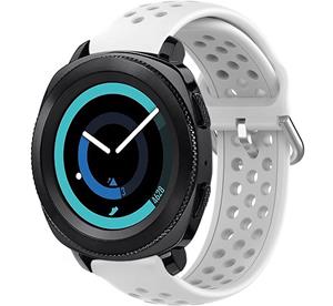 Strap-it Samsung Gear Sport siliconen bandje met gaatjes (wit)