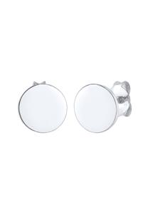 Elli, Ohrringe Ohrstecker Plättchen Rund Glanz Basic 925er Silber in silber, Schmuck für Damen