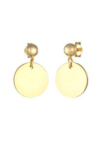 Elli, Ohrringe Ohrhänger Stecker Plättchen Glanzvoll 925 Silber in gold, Schmuck für Damen