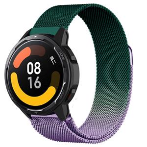 Strap-it Xiaomi Watch S1 Milanese band (paars/groen)