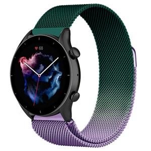 Strap-it Amazfit GTR 3 (Pro) Milanese band (paars/groen)