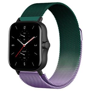 Strap-it Amazfit GTS 2 Milanese band (paars/groen)