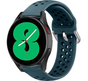 Strap-it Samsung Galaxy Watch 5 - 44mm siliconen bandje met gaatjes (rock green)