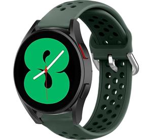 Strap-it Samsung Galaxy Watch 5 - 44mm siliconen bandje met gaatjes (legergroen)