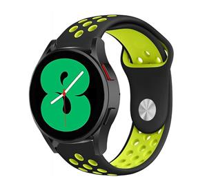 Strap-it Samsung Galaxy Watch 5 - 40mm sport band (zwart/geel)