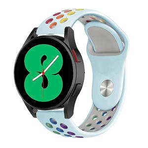 Strap-it Samsung Galaxy Watch 5 - 44mm sport band (lichtblauw/kleurrijk)