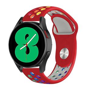 Strap-it Samsung Galaxy Watch 5 - 44mm sport band (rood/kleurrijk)