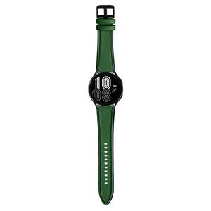 Strap-it Samsung Galaxy Watch 5 - 44mm hybrid leren bandje (groen)