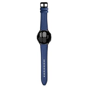 Strap-it Samsung Galaxy Watch 5 Pro - 46mm hybrid leren bandje (donkerblauw)