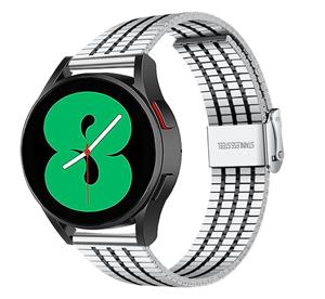 Strap-it Samsung Galaxy Watch 5 - 40mm roestvrij stalen band (zilver/zwart)