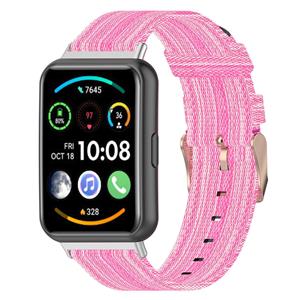 Strap-it Huawei Watch Fit 2 nylon gesp bandje (roze)