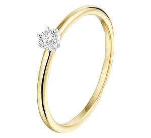 Tft Ring Diamant 0.10ct H SI Bicolor Goud