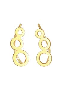Elli Dames Ear Climber Round Circle Geo Look Trend in 925 Sterling Silver Gold Plated