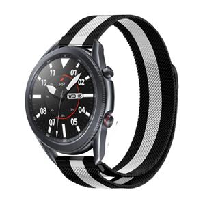 Strap-it Samsung Galaxy Watch 3 Milanese band 45mm (zwart/wit)