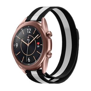 Strap-it Samsung Galaxy Watch 3 Milanese band 41mm (zwart/wit)