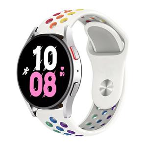 Strap-it Samsung Galaxy Watch 5 - 40mm sport band (wit/kleurrijk)