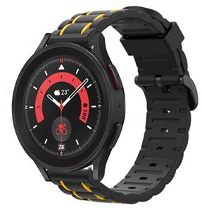 Strap-it Samsung Galaxy Watch 5 Pro sport gesp band (zwart/geel)