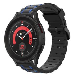 Strap-it Samsung Galaxy Watch 5 Pro sport gesp band (zwart/blauw)