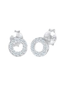 Elli DIAMONDS, Ohrringe Stecker Kreis Diamant (0.13 Ct.) 925 Silber in silber, Schmuck für Damen
