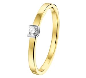 Tft Ring Diamant 0.05ct H SI Bicolor Goud