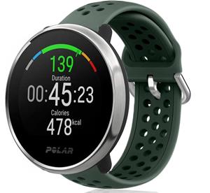 Strap-it Polar Unite siliconen bandje met gaatjes (legergroen)